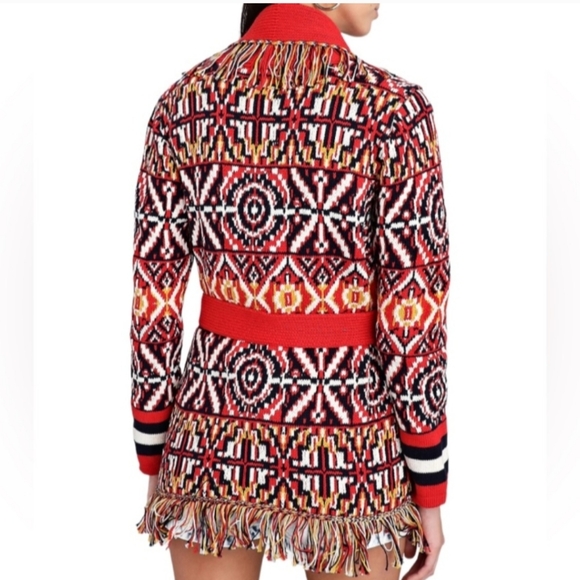 MOTHER Belted Fringe Cardigan Sweater sz S - Picture 2 of 15